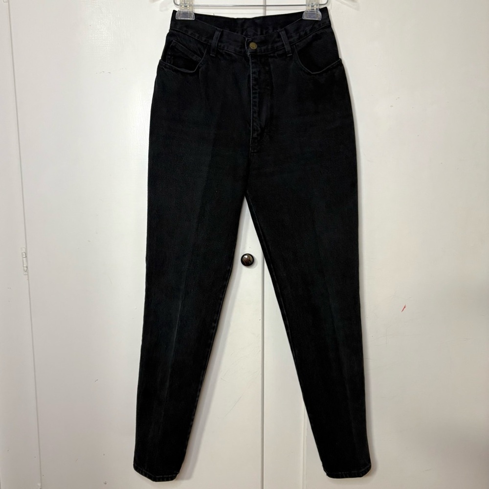 Vintage 90s Paris Blues Black Denim High Rise Tapered Mom Jeans